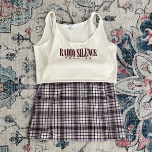 Brandy Melville Lavender Checkered Mini Skirt